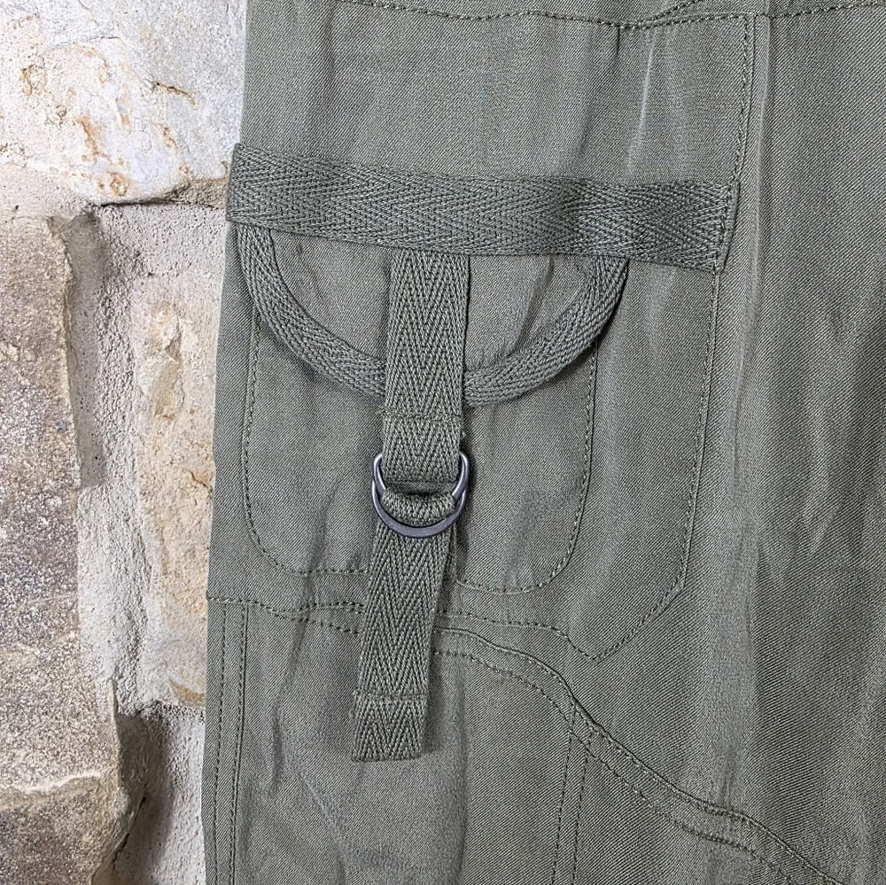 NWT Gosilk Iconic Silk Army Pants In Camo Green